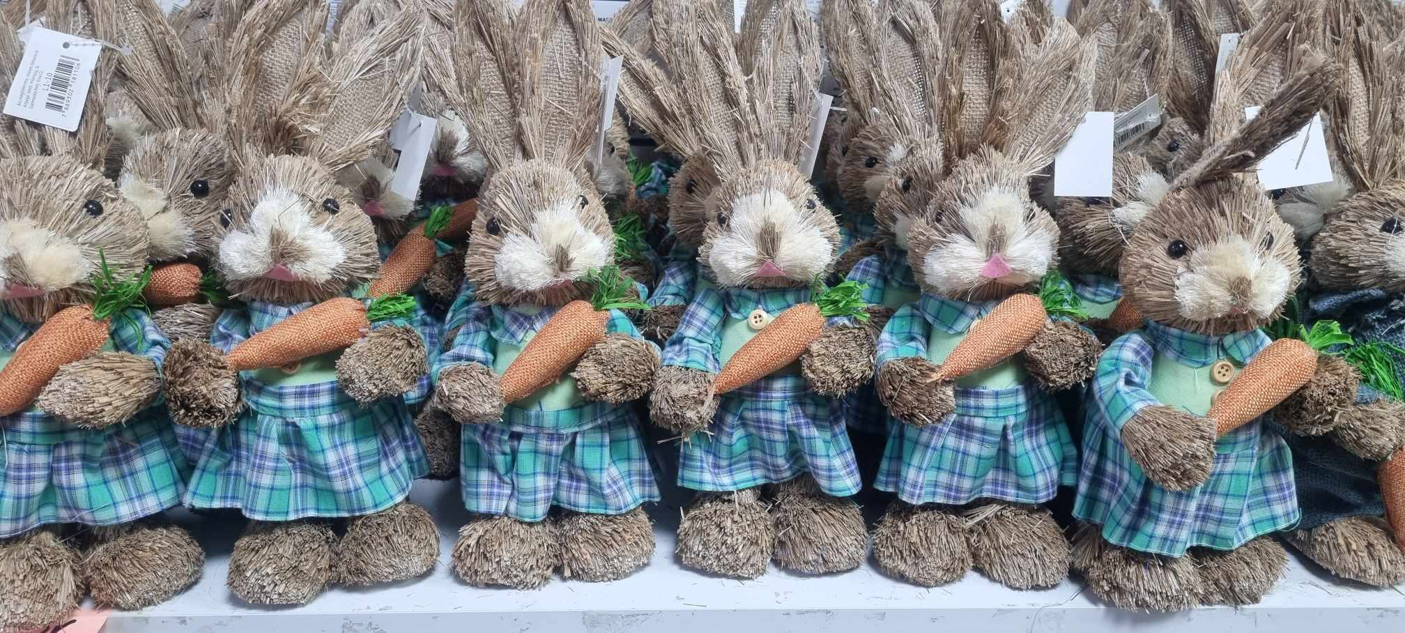 Szalmából készült húsvéti nyúl 35cm