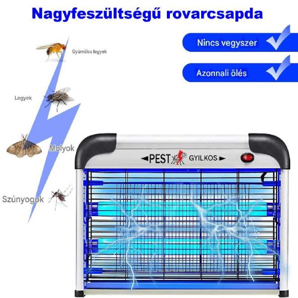 Ipari rovarírtó, UV Fénycsöves Elektromos Rovarcsapda, 40W, Konnektoros 220V - Image 7