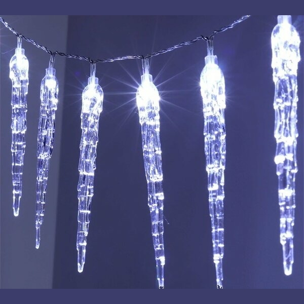 Karácsonyi LED-es jégcsap füzér, 8db 30cm hosszú jégcsappal, olvadó LED effektus - Image 2