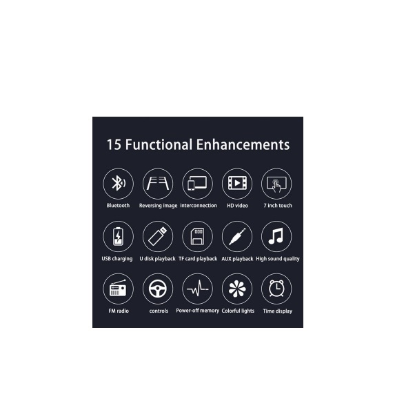 Android érintőképernyős autórádió/mp5 lejátszó/fejegység 7010B, Bluetooth, Aux, FM rádió, Pendrive vagy TF kártya - Image 7