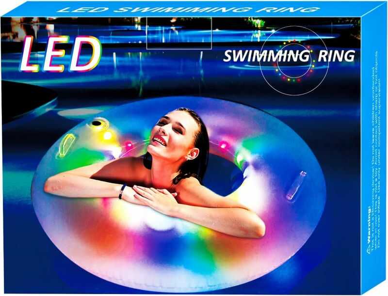 Led úszógumi átlátszó Úszógumi beépített led világítással 100 cm - Image 8