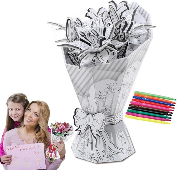 3D virágos puzzle,papír virág ,festhető 10db filcel - Image 4