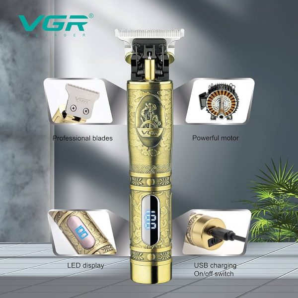 VGR V-091 Professzionális Haj- És Szakállvágó kijelzővel, USB töltéssel - Image 4