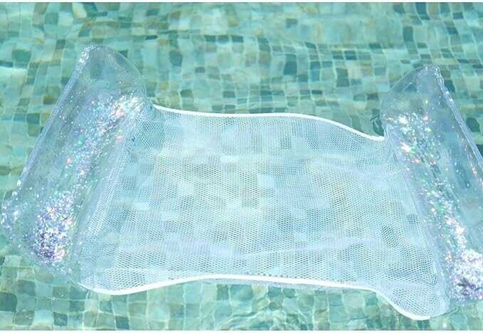 Hálós víziszék csillámos vízi pihenőszék vízifüggő ágy 120 x 60 cm - Image 3