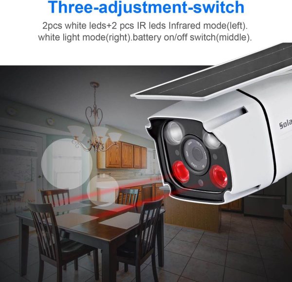 Watchmen CCTV Napelemes vezeték nélküli biztonsági kamera - 2,4 GHz WiFi IP67 vízálló, mozgásérzékelő: intelligens PIR - Image 4