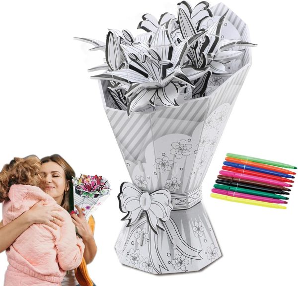 3D virágos puzzle,papír virág ,festhető 10db filcel - Image 5