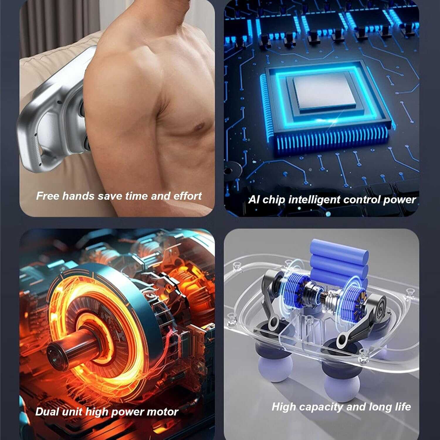 MDHL MD-8078 Masszírozó készülék 4 vibrációs fejjel - Image 6