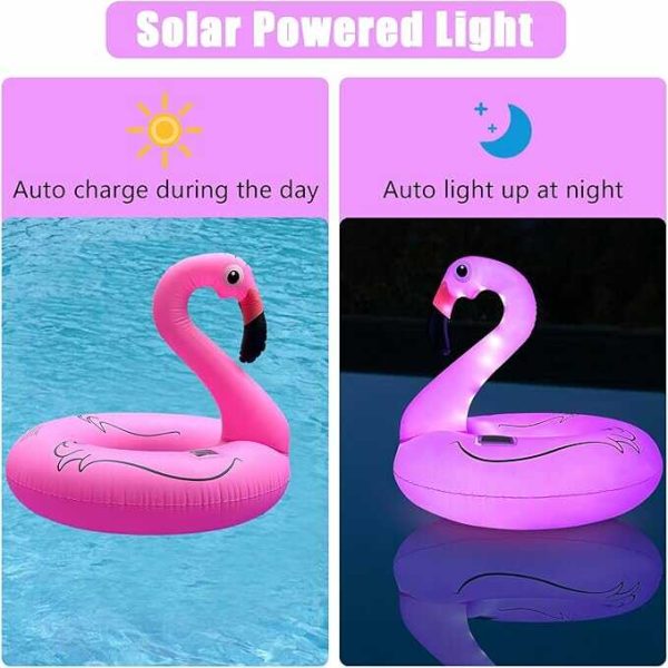Ledes Flamingó úszógumi beépített led világítással nagyméretű 100 cm - Image 5