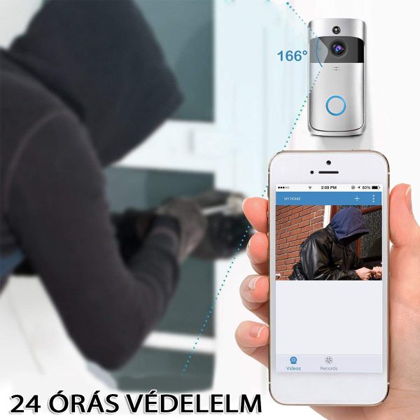 Vezeték nélküli wifis okos videós kapucsengő, hd kamerával - Image 5