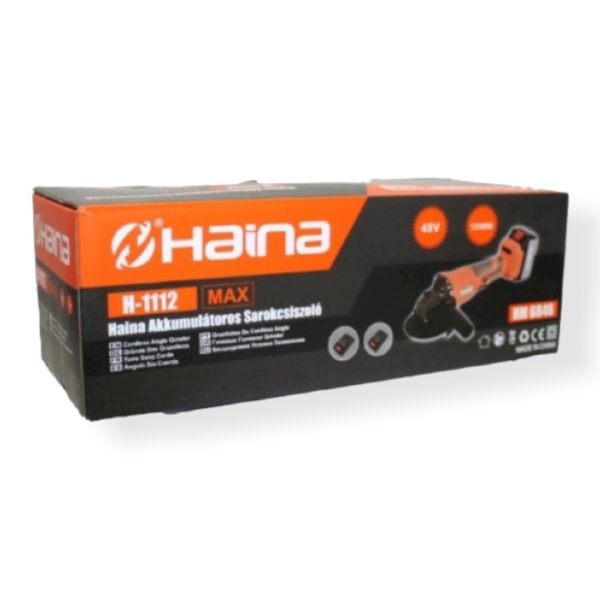 Haina HM-6846 Sarokcsiszoló 2db 48V akkuval, Digitális fordulatszámszabályzós, 125mm - Image 9