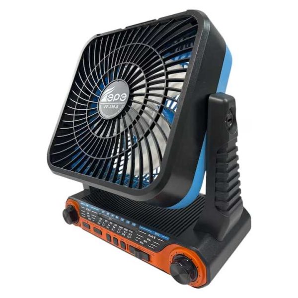 Napelemes hordozható ventilátor + elektromos töltés FP-339-S , beépített FM rádióval , Led világítással - Image 8