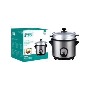 WINNING STAR ST-9352 Elektromos Rizsfőző és Pároló, 2.2L, 900W, Rozsdamentes Acél