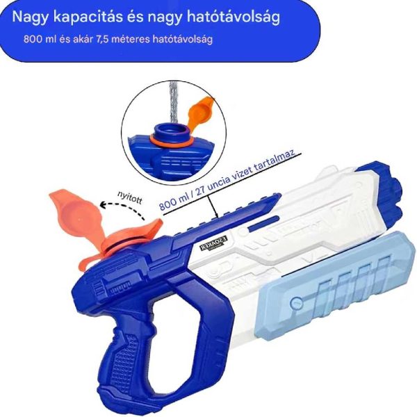 Esoaker Pumpás Vízipisztoly – 800ml tartály, akár 60 lövés, 9 méteres hatótáv - Image 7