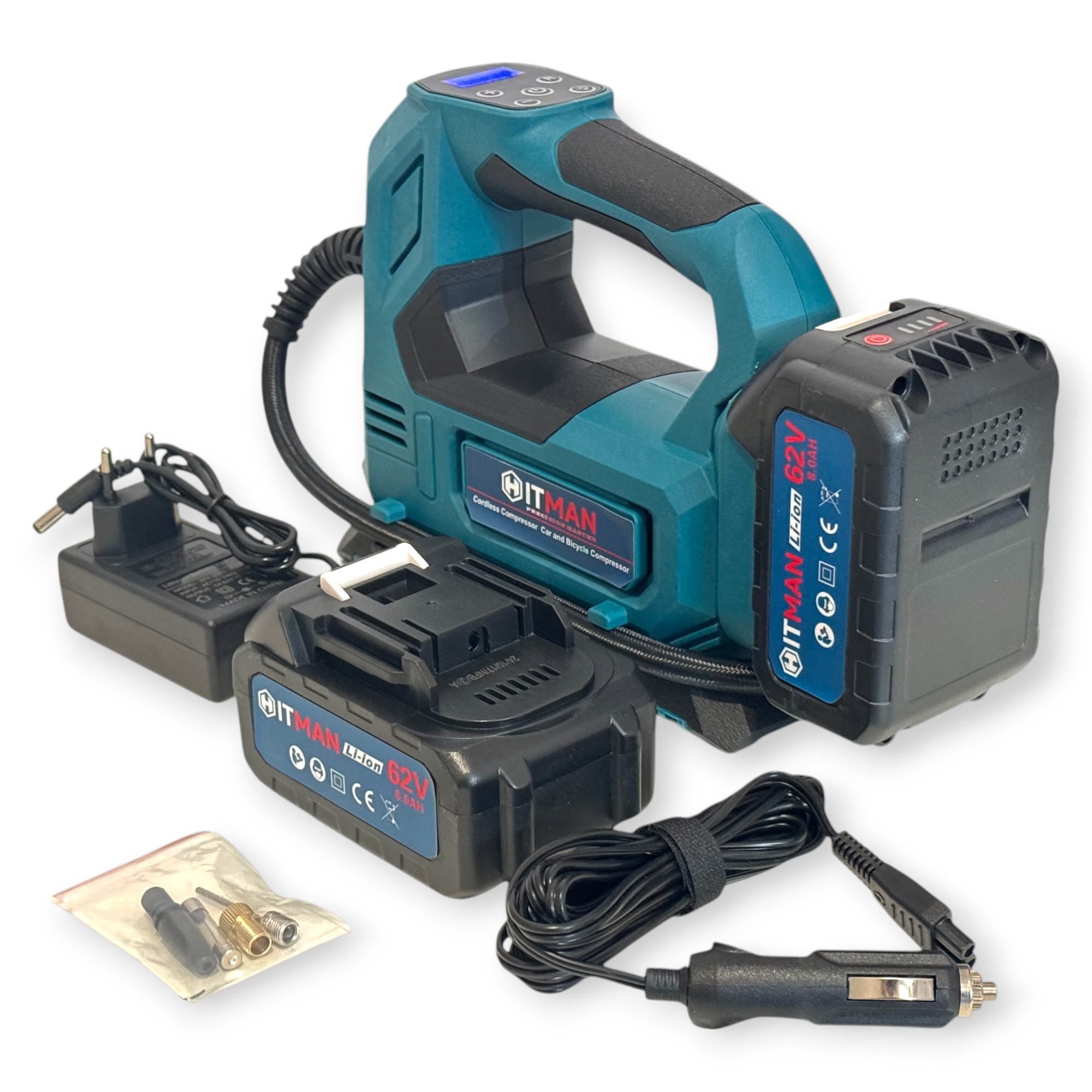 Hitman ACP-6831 Akkumulátoros Kompresszor, 62V, ideális autó- és kerékpárgumikhoz - Image 8