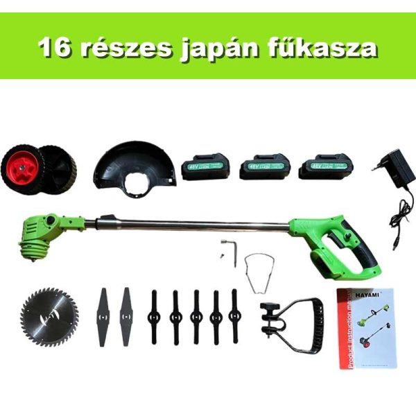 16 Részes Kerekes Akkumulátoros Fűkasza és Szegélynyíró Szett – 3 Akkumulátorral - Image 8