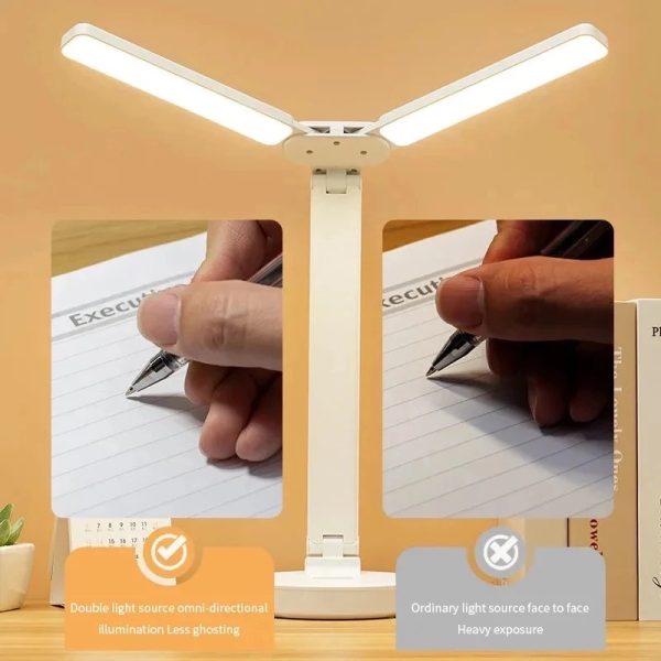 ZOLA dupla asztali USB LED lámpa összecsukható, akkumlátoros 10 W, 3000-6500K - Image 7