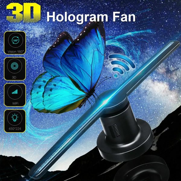 Holografikus HD ledes ventilátor 3D hologramm kivetítő telefonos applikációval és távirányítóval - Image 10