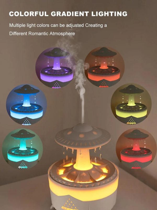 Aromaterápiás párásító,esőcsepp,eső hanggal távirányítóval led világitással az igazi relax élményért - Image 4