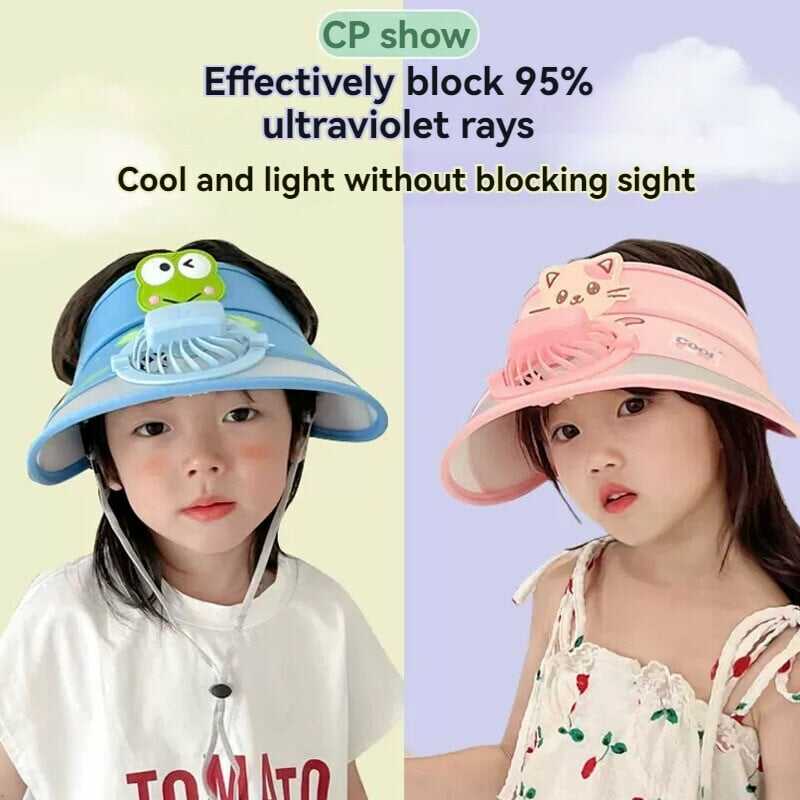 Cicás napellenzősapka gyerekeknek beépített ventilátorral , 3 féle sebeséggel , usb töltés - Image 2