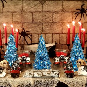 Mini asztali karácsonyfadísz 26 cm kék