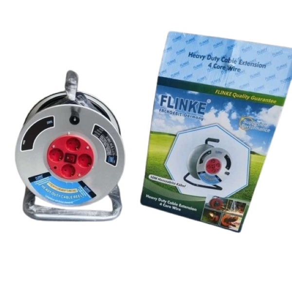 Flinke kábeldob ,4 aljazttal ,biztonsági kapcsolóval 50m
