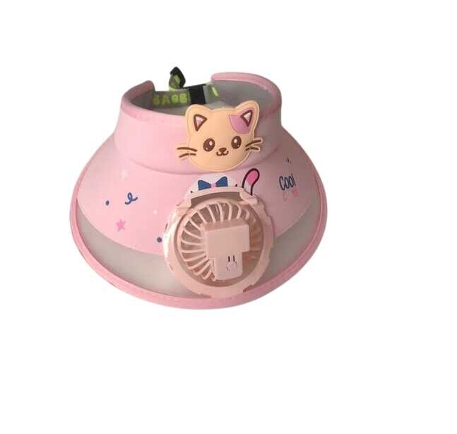 Cicás napellenzősapka gyerekeknek beépített ventilátorral , 3 féle sebeséggel , usb töltés