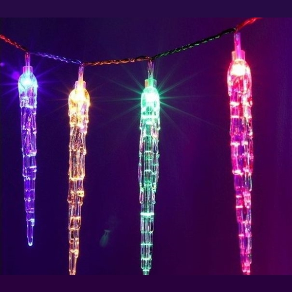 Karácsonyi LED-es jégcsap füzér, 8db 30cm hosszú jégcsappal, olvadó LED effektus - Image 4