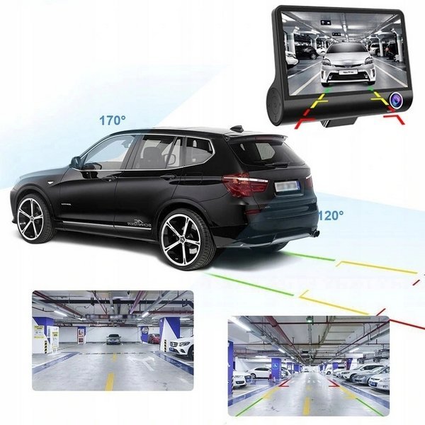 3 Kamerás menetrögzítő(Első, hátsó és belső) 4 colos Full HD monitorral - Image 8