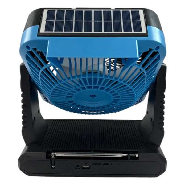 Napelemes hordozható ventilátor + elektromos töltés FP-339-S , beépített FM rádióval , Led világítással - Image 10