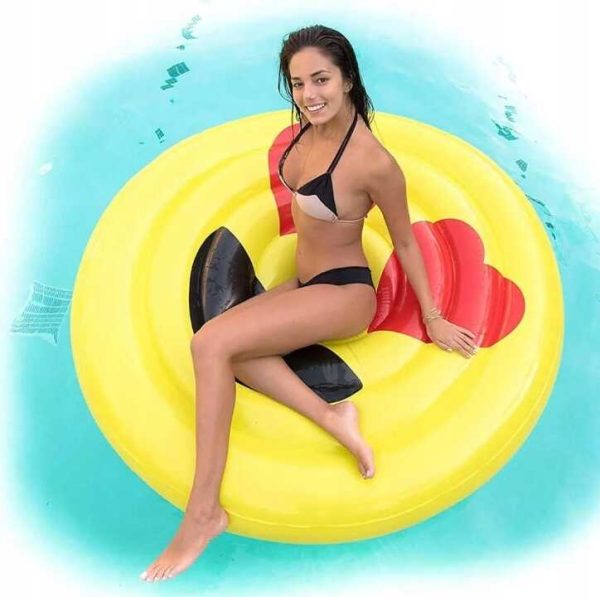 Óriás Emoji kör alakú pihenőmatrac strandmatrac 150 cm - Image 9
