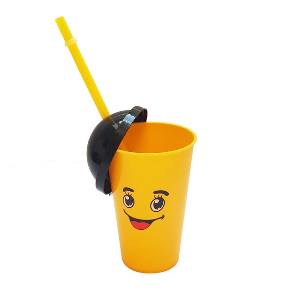 MŰANYAG SZÍVÓSZÁLAS POHÁR, SHAKE POHÁR - EMOJI - Image 2