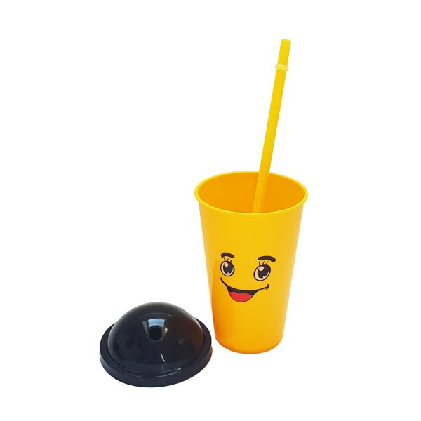 MŰANYAG SZÍVÓSZÁLAS POHÁR, SHAKE POHÁR - EMOJI - Image 3