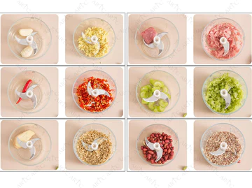 Fokhagyma aprító, daraboló 45W, 250ml, akkumulátoros, tölthető, rózsaszínű - Image 2