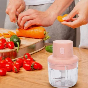 Fokhagyma aprító, daraboló 45W, 250ml, akkumulátoros, tölthető, rózsaszínű