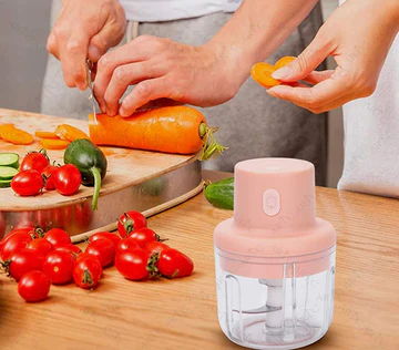 Fokhagyma aprító, daraboló 45W, 250ml, akkumulátoros, tölthető, rózsaszínű