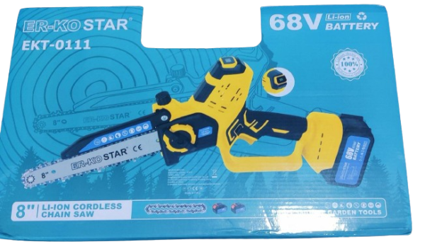 ER-KO Star EKT-0111 Láncfűrész 2DB 68 V akkuval LCD kijelzővel 8 col kofferban - Image 3