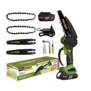 Procraft PKA 22 professzionális Mini Láncfűrész 2 Akkus 6" lánccal 20V