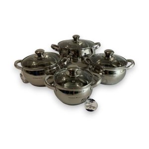 Berghome Line BM-1349 indukciós 8 részes rozsdamentes edénykészlet, (5.2L, 4.2L, 3.1L, 2.4L)