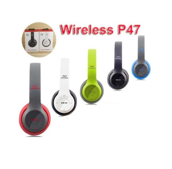 P47 vezeték nélküli fejhallgató, bluetooth-al, beépített mikrofonnal, FM rádió - Image 3