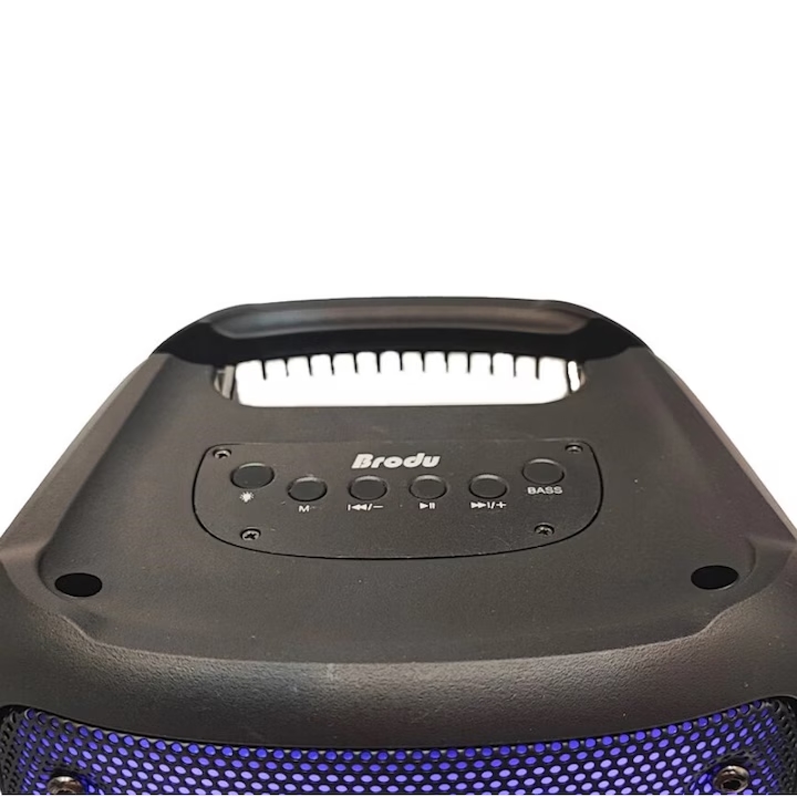 Brodu BTS-1379 Hordozható bluetooth és karaoke hangszóró, full LED panel RGB világítással - Image 4