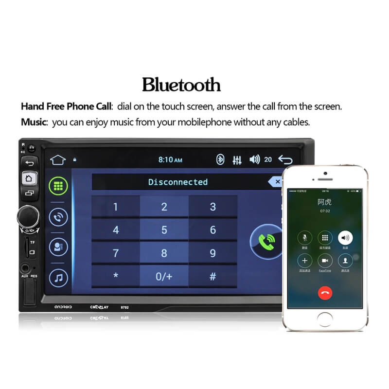 CML-8702 Android 7 hüvelykes érintőképernyős fejegység/ autó sztereó MP5 lejátszó, 2DIN - Image 7