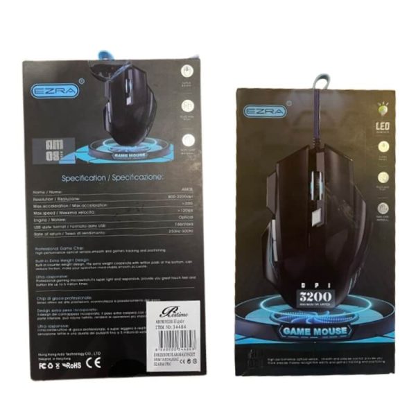 Ezra Vezetékes gamer egér Led világítással, 5 gombbal, 800-3200dpi - Image 2