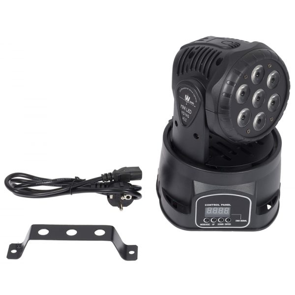 Flash LED forgó fejes party rgbw fény vetítő 7x10w, robotlámpa hangszinkronizálással - Image 3