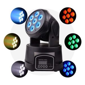 Flash LED forgó fejes party rgbw fény vetítő 7x10w, robotlámpa hangszinkronizálással