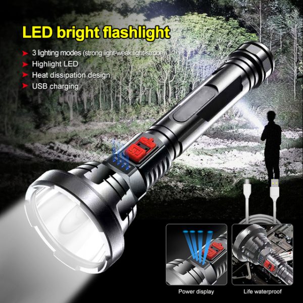 L-826 LED-es SMD zseblámpa , 300m hatótávval USB töltéssel - Image 6