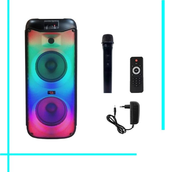 GY-5048 Bluetooth 5.0 hangfal karaoke mikrofonnal, 2x8", 40W - Image 6