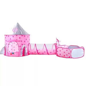 3 részes összecsukható játszókastély alagúttal és labdamedencével 320x120x130 cm