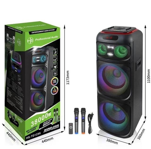 HS-TD12X7 Vezeték nélküli hangszóró, 2 db 12 hüvelykes hangszóró, 2 db magassugárzó, 100 W, - Image 3