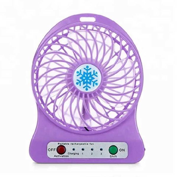 Mini Hordozható Újratölthető USB Ventilátor, 3 Fokozatú, Hópehely Design - Image 6