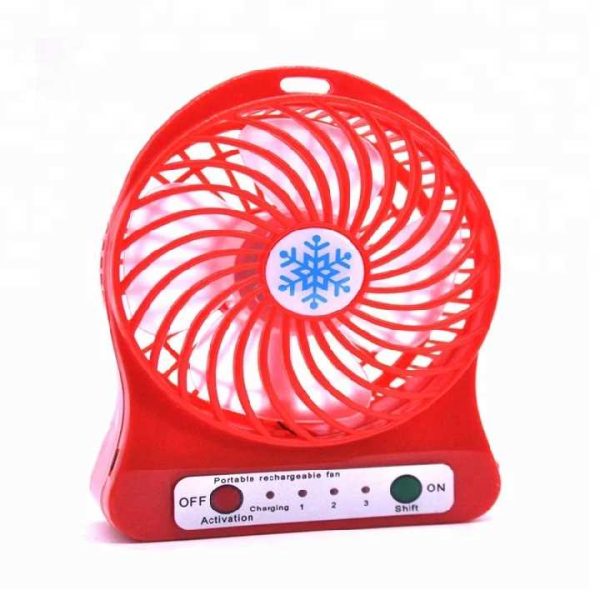 Mini Hordozható Újratölthető USB Ventilátor, 3 Fokozatú, Hópehely Design - Image 2